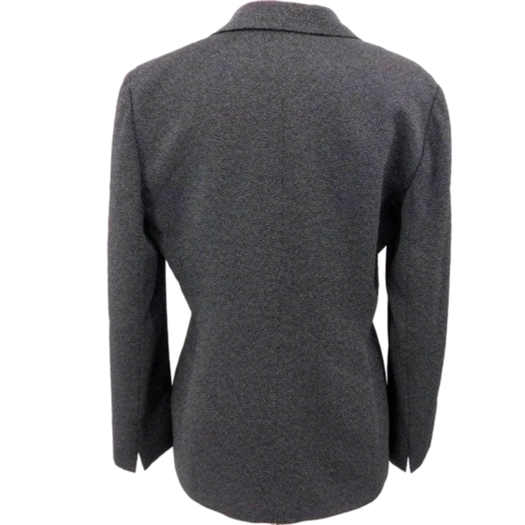 Tahari Grey One Button Herringbone Blazer - Picture 7 of 13